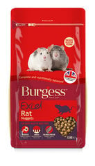 Корм для крыс Burgess Excel Rat Nuggets, 1,5 кг цена и информация | Корм для грызунов | hansapost.ee