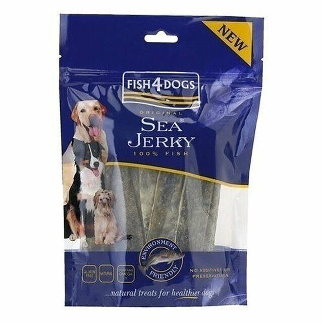 F4D KOERA MAIUS SEA JERKY SKINNY STRIPS 100G hind ja info | Koerte maiused | hansapost.ee