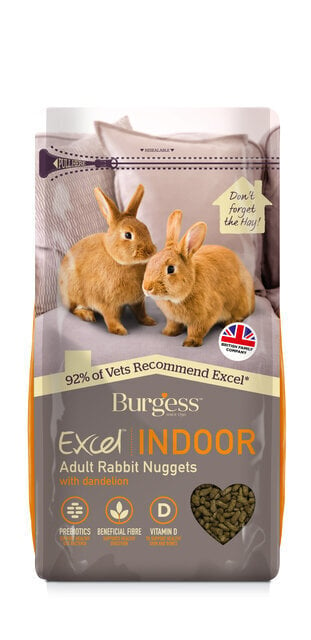 Burgess Excel küüliku täissööt Indoor, 1,5 kg hind ja info | Toit väikeloomadele | hansapost.ee