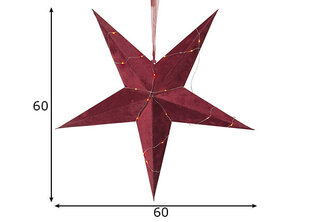 Täht Velvet 60cm, punane hind ja info | Jõulukaunistused | hansapost.ee