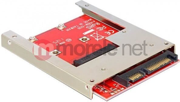 Delock 2.5″ Converter SATA 22 pin > 1 x mSATA - 9.5 mm (61892) hind ja info | Arvutikomponentide tarvikud | hansapost.ee