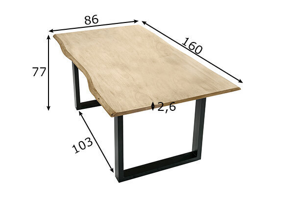 Söögilaud Tische, 85x160, must hind ja info | Köögilauad, söögilauad | hansapost.ee