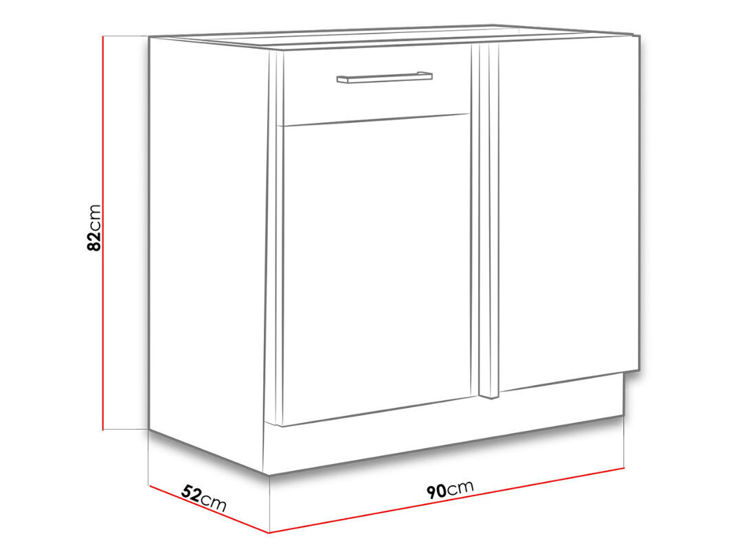 Köögikapp (alumine) VIGO 105 ND 1F BB hind ja info | Köögikapid | hansapost.ee