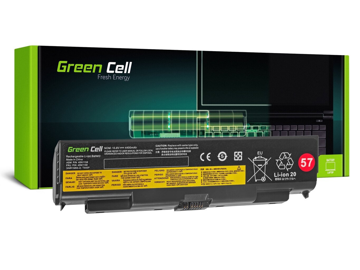 Sülearvuti aku Green Cell Laptop Battery for Lenovo ThinkPad T440P T540P W540 W541 L440 L540 hind ja info | Sülearvuti akud | hansapost.ee