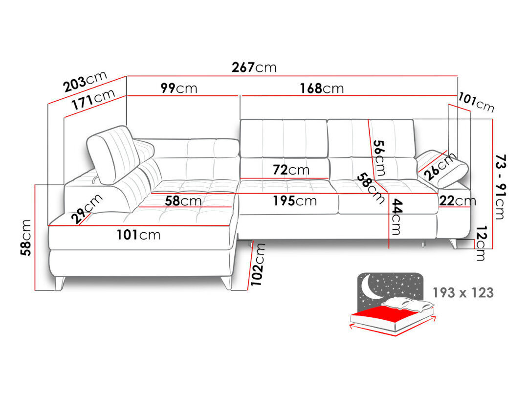 Nurgadiivanvoodi Nord price and information | Nurgadiivanid ja nurgadiivanvoodid | hansapost.ee