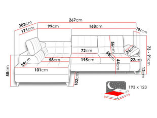 Угловой диван-кровать Nord цена и информация | Угловые диваны | hansapost.ee