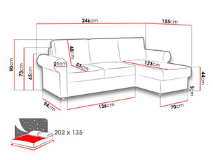 Nurgadiivanvoodi MONACO price and information | Corner sofas and corner sofa beds | hansapost.ee