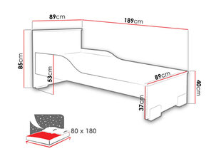Кровать Caren, 80x180 см цена и информация | Кровати | hansapost.ee