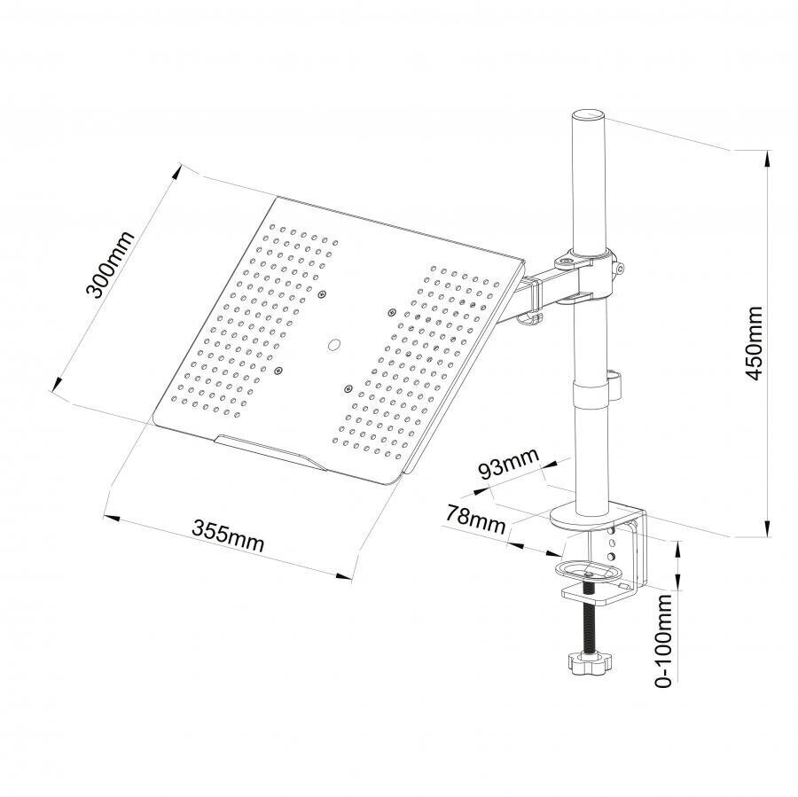 Sbox Desktop LCD-L01, Vesa 100x100, 13”- 27” hind ja info | Monitori kinnitused | hansapost.ee