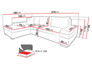 Угловой диван-кровать Bangkok Mini цена и информация | Диваны | hansapost.ee