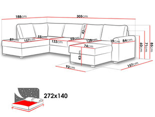 Угловой диван-кровать Wilma цена и информация | Угловые диваны | hansapost.ee