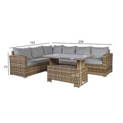 Aiamööbli komplekt Zuric, pruun/hall price and information | Outdoor furniture sets | hansapost.ee