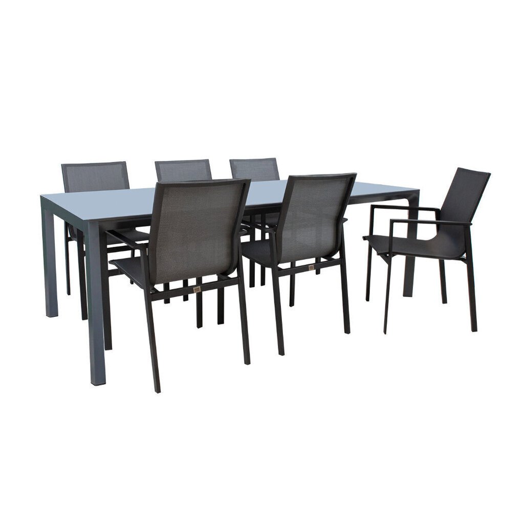 Aiamööblikomplekt AMALFI laud ja 6 tooli (14533), hall цена и информация | Välimööbli komplektid | hansapost.ee