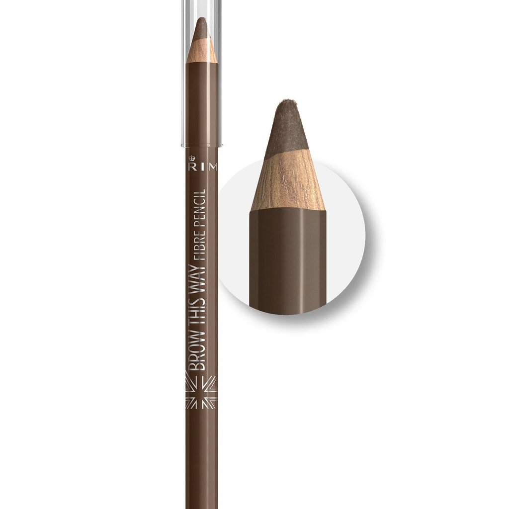 Rimmel London Brow This Way Fibre Pencil kulmupliiats 1,08 g, 002 Medium hind ja info | Kulmupliiatsid, -puudrid ja -värvid | hansapost.ee