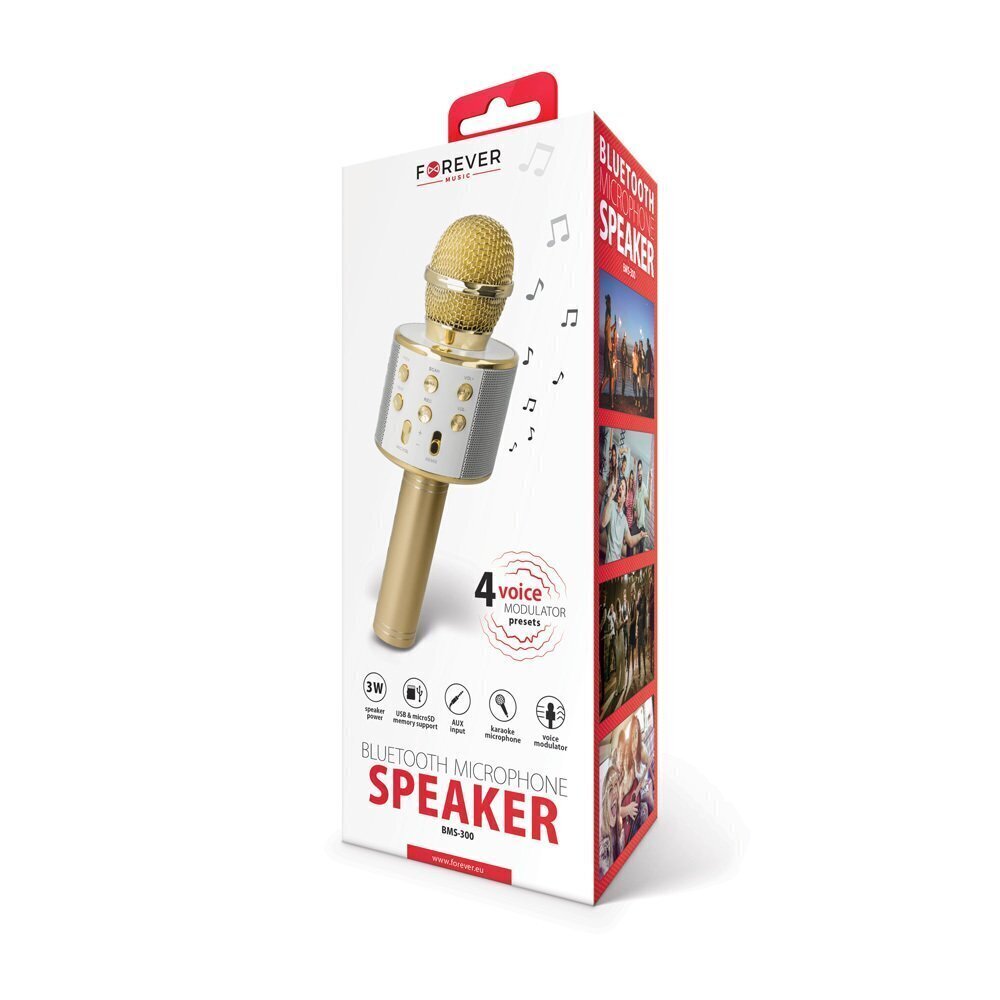 Mikrofon Forever BMS-300, kuldne цена и информация | Mikrofonid | hansapost.ee