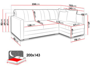 Угловой диван-кровать Alba цена и информация | Угловые диваны | hansapost.ee