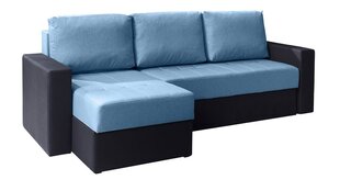 Угловой диван-кровать Calabrini, синий/чёрный цена и информация | Угловые диваны | hansapost.ee
