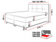 Kontinentaalvoodi Black White Bed Dave, hall hind ja info | Voodid | hansapost.ee