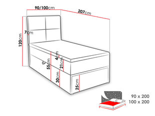 Kontinentaalvoodi Garda Lux 90x200 цена и информация | Кровати | hansapost.ee