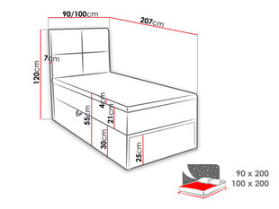 Континентальная кровать GARDA LUX, 100x200 цена и информация | Кровати | hansapost.ee