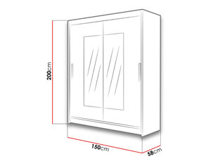 Lükandustega riidekapp WESTA / PRESTO III + LED hind ja info | Kapid | hansapost.ee