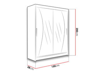 Шкаф с раздвижными дверями WESTA / PRESTO X цена и информация | Шкафы | hansapost.ee