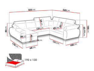 Угловой диван-кровать BOSTON U цена и информация | Угловые диваны | hansapost.ee