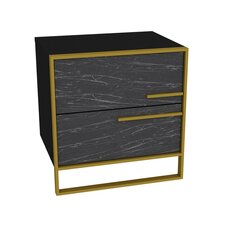 Ночной столик Kalune Design Polka, черный/золотистый цена и информация | Прикроватные тумбочки | hansapost.ee