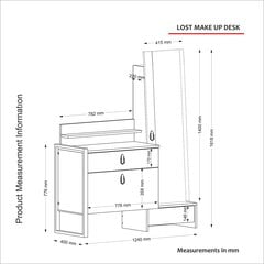 Kosmeetikalaud peegliga Kalune Design Lost, pruun hind ja info | Meigilauad | hansapost.ee