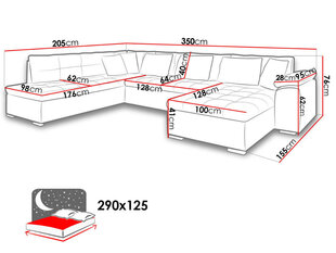 Угловой диван-кровать NIKO BIS + LED цена и информация | Диваны | hansapost.ee