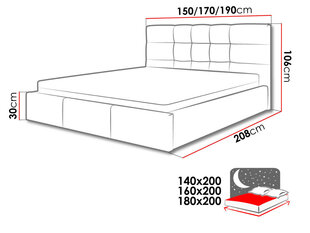 Voodi SWIFT 160x200 cm цена и информация | Кровати | hansapost.ee