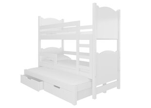 Narivoodi Adrk Furniture Leticia, 180x75/172x75 cm, valge hind ja info | Lastevoodid | hansapost.ee