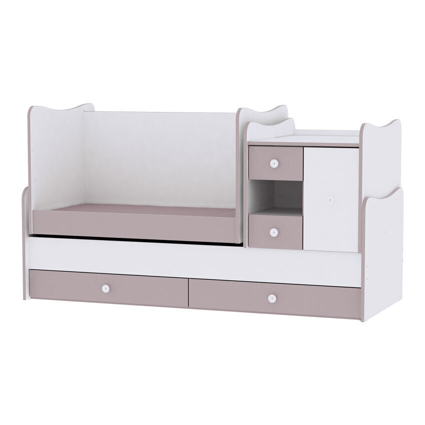 Kasvav voodi kummutiga Lorelli Mini Max New, 120x60, valge цена и информация | Beebivoodid, võrevoodid | hansapost.ee