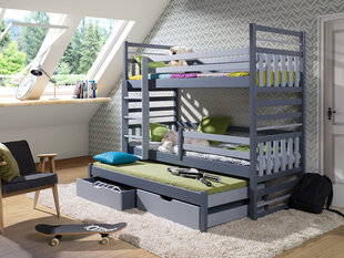3-местная двухъярусная кровать Hipolit 90x200 см цена и информация | Детские кровати | hansapost.ee