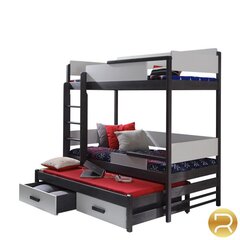 Кровать двухъярусная 3-х местная Quatro 90х200 см цена и информация | Детские кровати | hansapost.ee