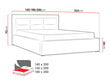 Voodi Clasic 180x200 cm ülestõstetava voodipõhjaga, hall цена и информация | Voodid | hansapost.ee