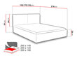 Voodi Szymek 180x200 cm ülestõstetava voodipõhjaga, hall/muster hind ja info | Voodid | hansapost.ee