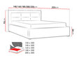 Voodi Clasic 120x200 cm ülestõstetava voodipõhjaga, hall цена и информация | Voodid | hansapost.ee