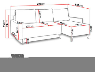 Угловой диван-кровать Oviedo Gloss цена и информация | Диваны | hansapost.ee