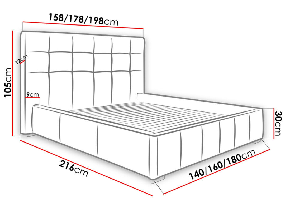 Voodi ALAN 140x200 cm hind ja info | Voodid | hansapost.ee