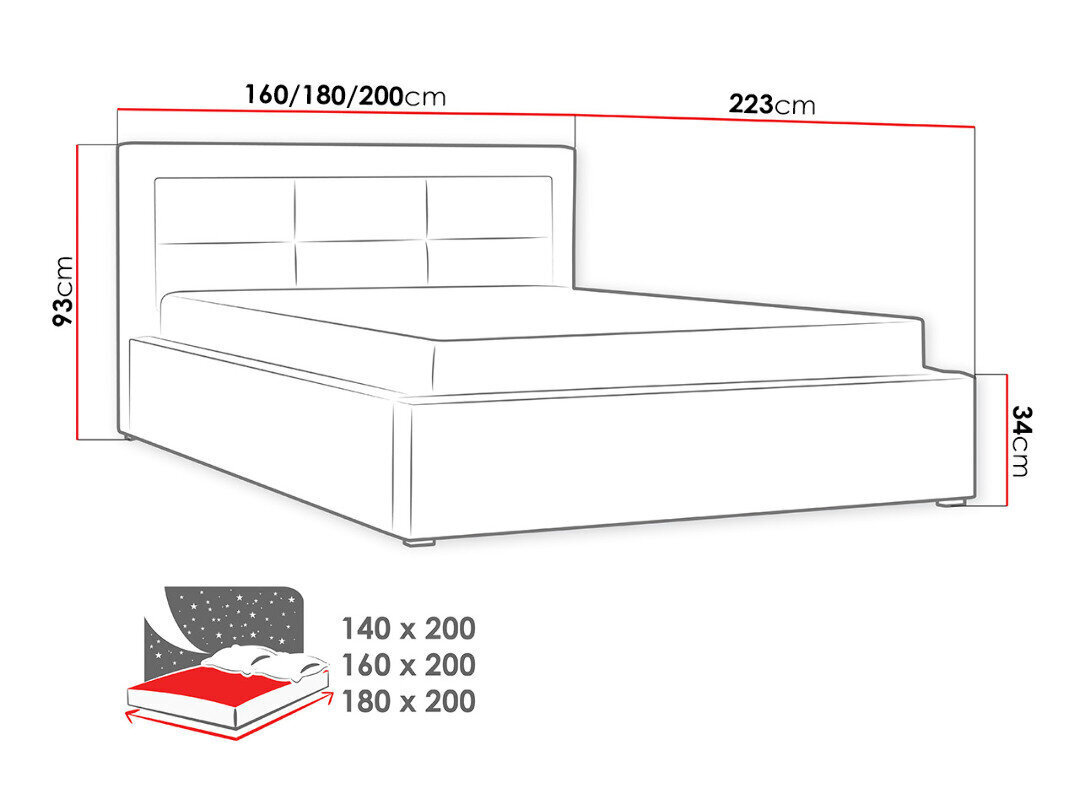 Voodi CLASIC 180x200 cm hind ja info | Voodid | hansapost.ee