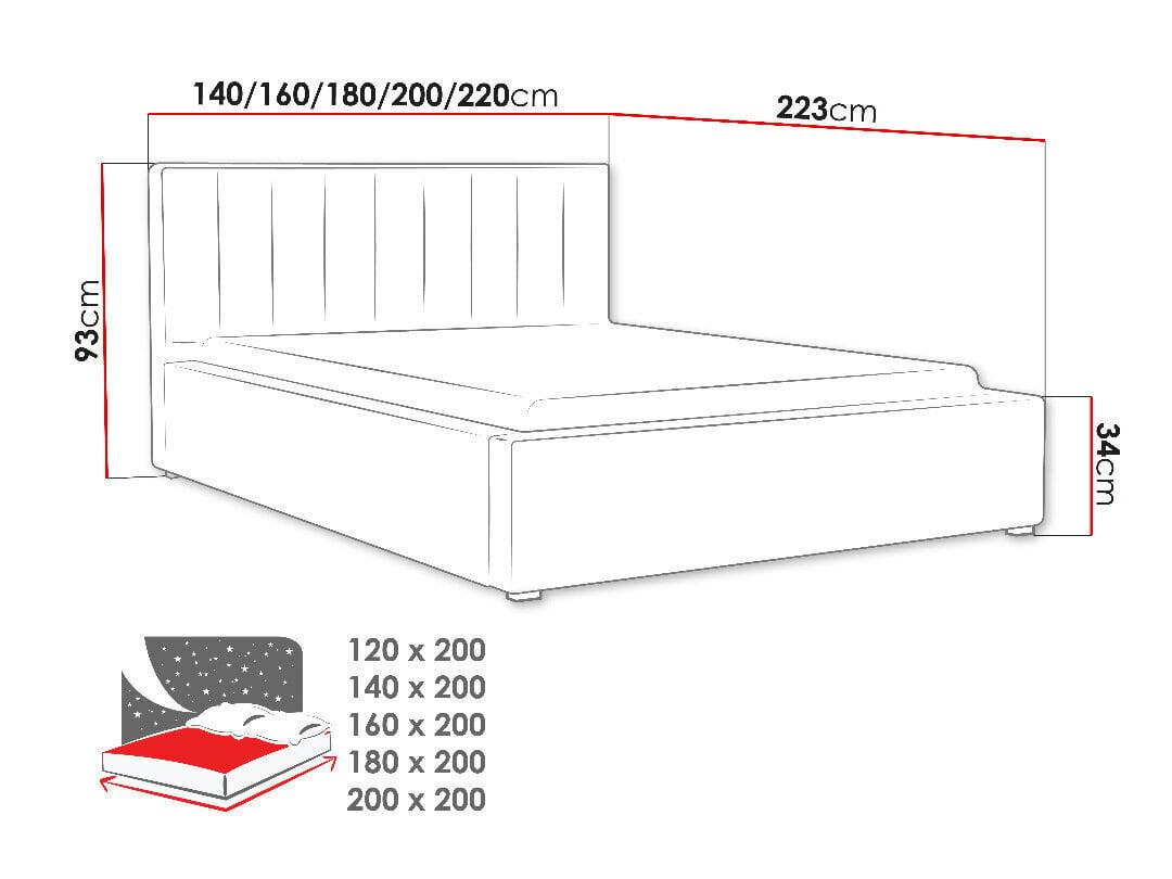 Voodi IDEAL 200x200 cm цена и информация | Voodid | hansapost.ee