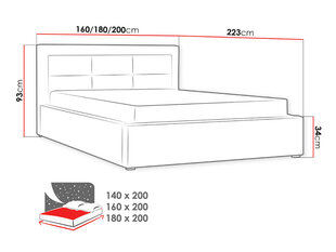 Voodi CLASIC 140x200 cm hind ja info | Voodi Magamistoamööbel | hansapost.ee