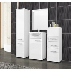 Шкафчик над стиральной машиной NORE Fin, белый глянцевый цена и информация | Шкафчики для ванной | hansapost.ee