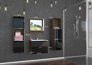Комплект мебели для ванной комнаты, дуб / белый цена и информация | Комплекты в ванную | hansapost.ee