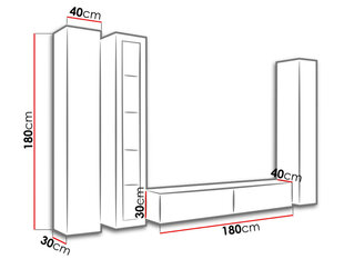 Sektsioon VIGO II + valge valgustus price and information | Sectional cabinets | hansapost.ee