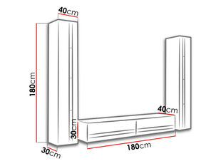 Sektsioon VIGO NEW III + valge valgustus price and information | Sectional cabinets | hansapost.ee