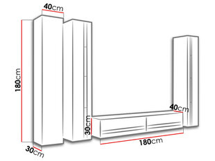 Sektsioon VIGO NEW VI + valge valgustus price and information | Sectional cabinets | hansapost.ee