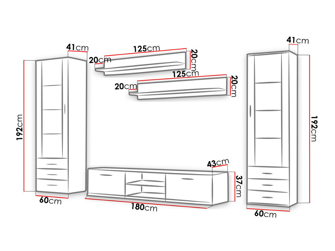 Sektsioon Soho IV + RGB valgustus hind ja info | Sektsioonkapid | hansapost.ee