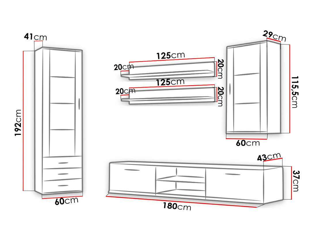 Sektsioon Soho VI + RGB valgustus hind ja info | Sektsioonkapid | hansapost.ee